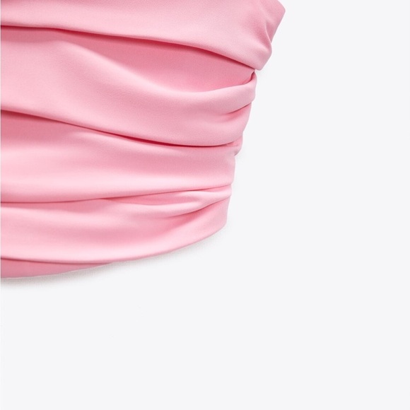 NWT Zara Pink Bustier Crop Top Pink NWT SIZE XS - Picture 7 of 8